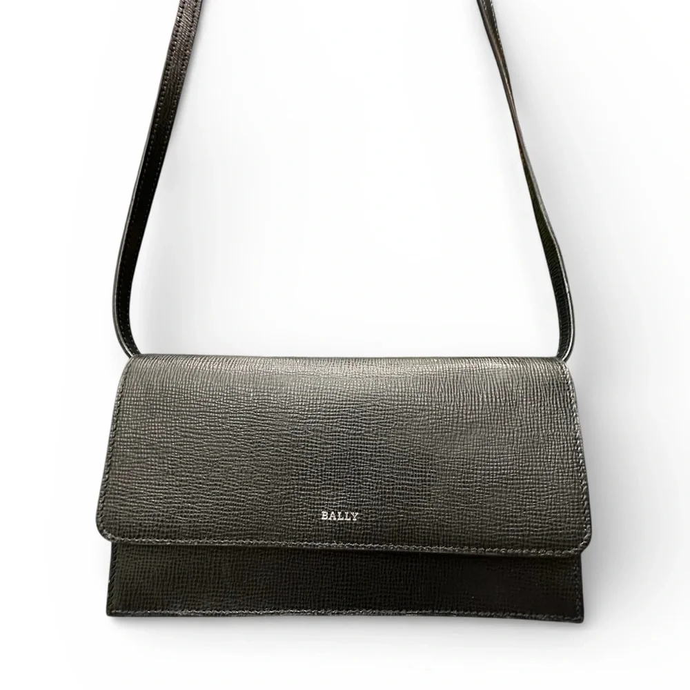 Bally Switzerland Pebbled Leather Wallet on Strap Crossbody – New Without Tags - Picture 1 of 12